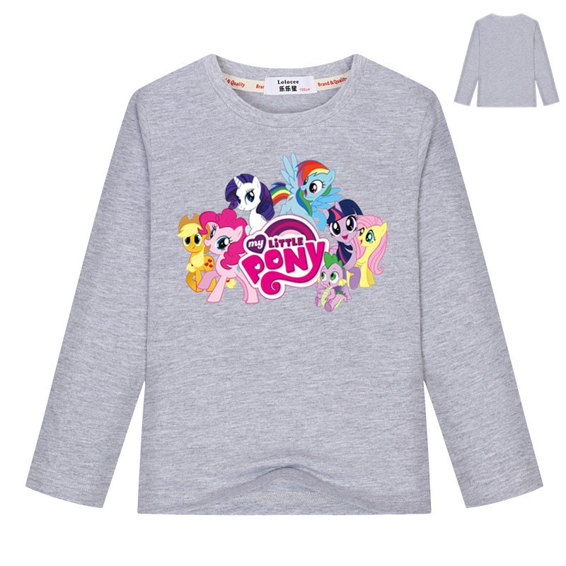 My Little Pony Áo thun dài tay Pinkie Pie Rainbow Dash Twilight Sparkle Tops cho trẻ em gái