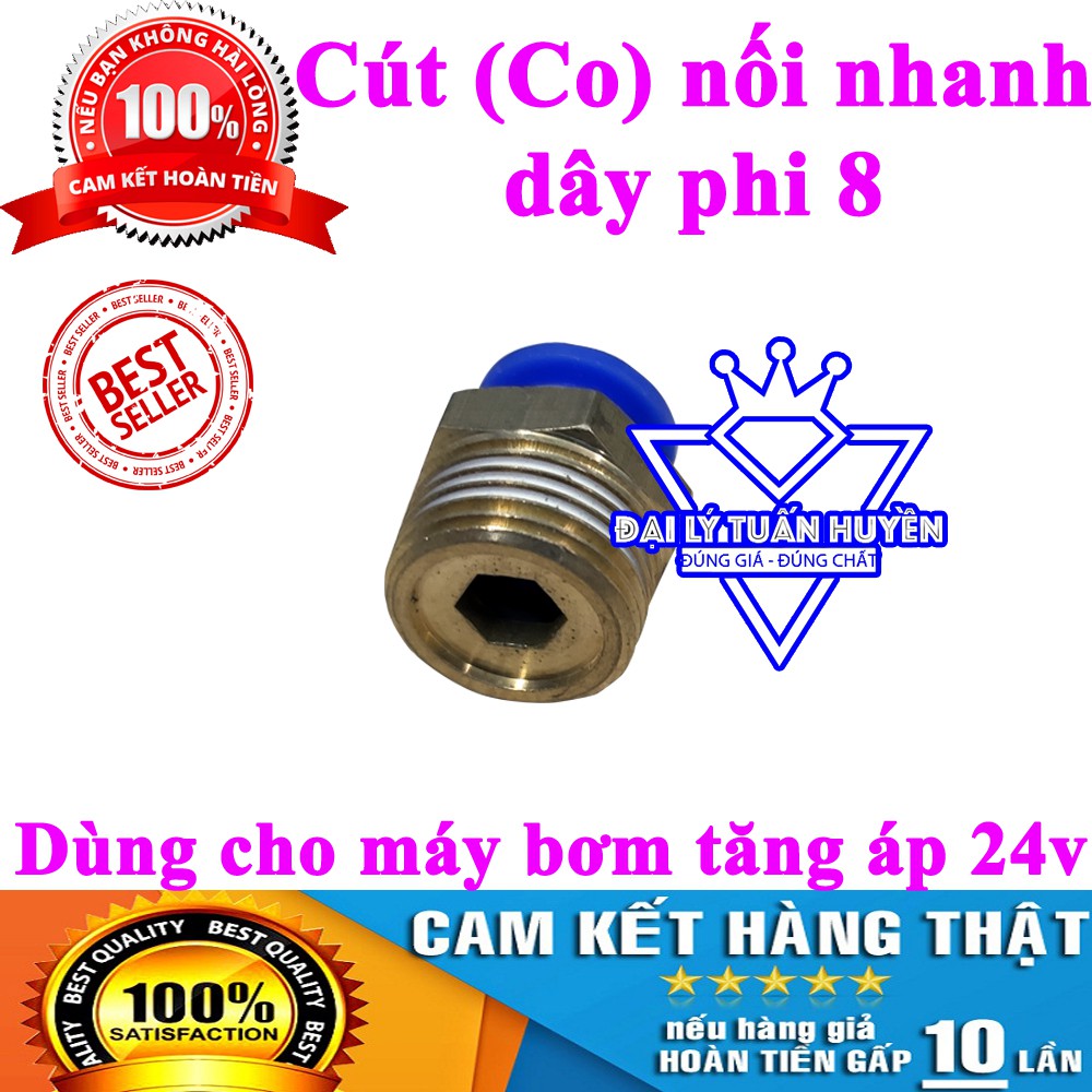 Cút (co) thẳng nối nhanh dây phi 8 - Dùng cho máy bơm tăng áp 24v | BigBuy360 - bigbuy360.vn