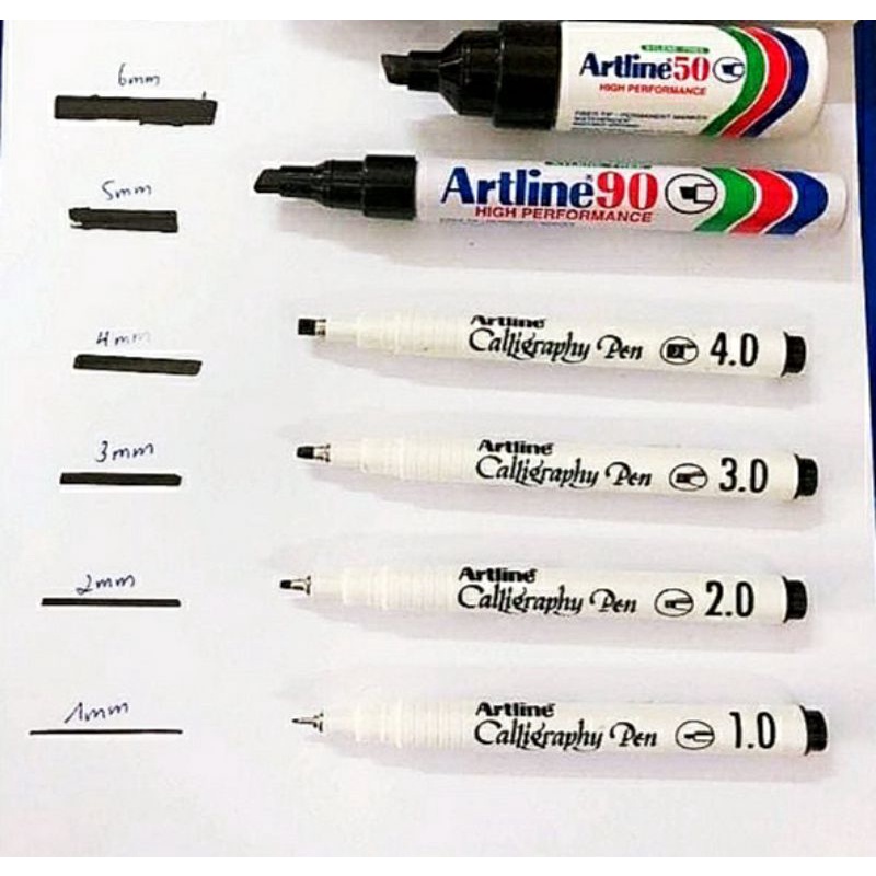Bút vẽ tham mưu, kỹ thuật thư pháp Artline