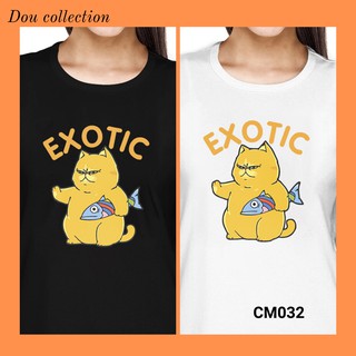 [Dou] Áo Thun In Unisex Cotton Nam Nữ Couple Trắng Đen Hoạt Tiết Mèo Nhí Nhố - Mã AT006