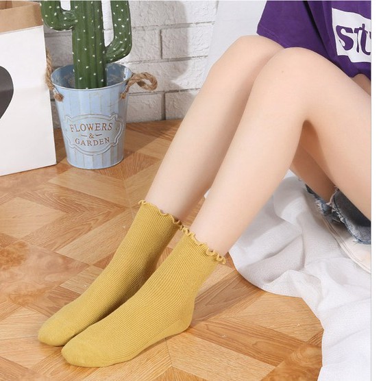 Tất vớ cổ cao phối ren phong cách hàn quốc ❤️Free ship❤️ tất cổ cao họa tiết dễ thương mít Store 005