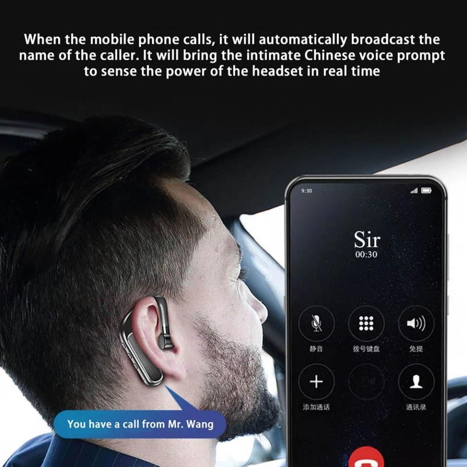 Tai Nghe Móc Vành Tai  S109 Bluetooth Không Dây Tích Hợp Micro