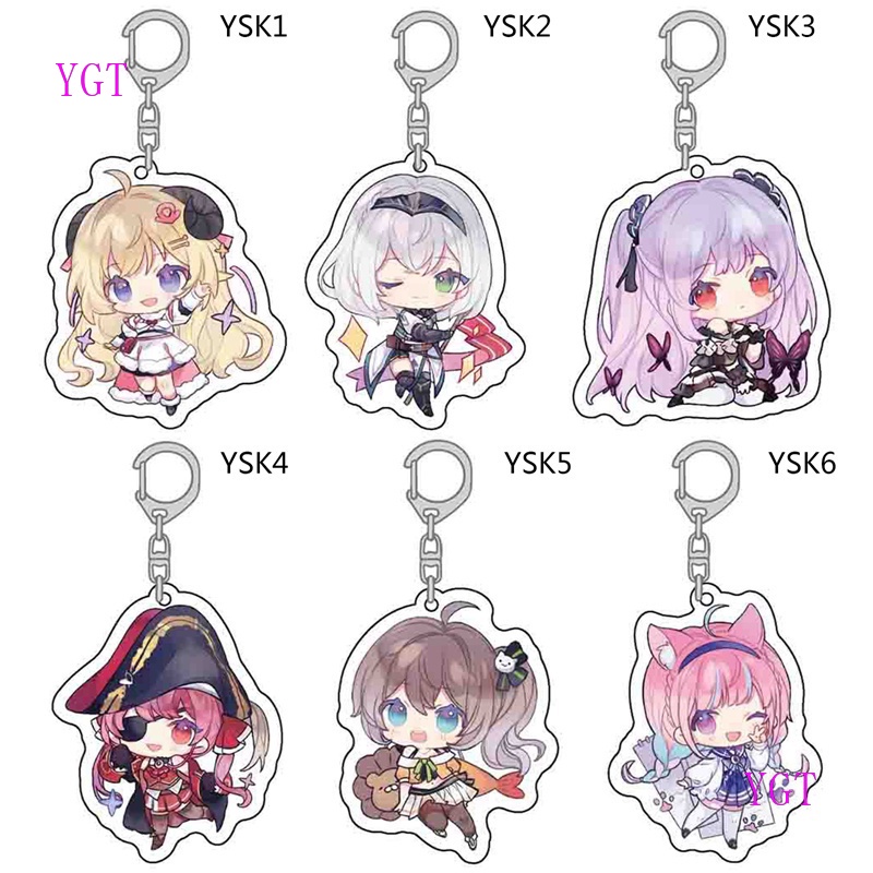 YGT Holive VTuber Móc khóa acrylic Ookami Mio Nakiri Ayame Gawr Gura Usada Pekora