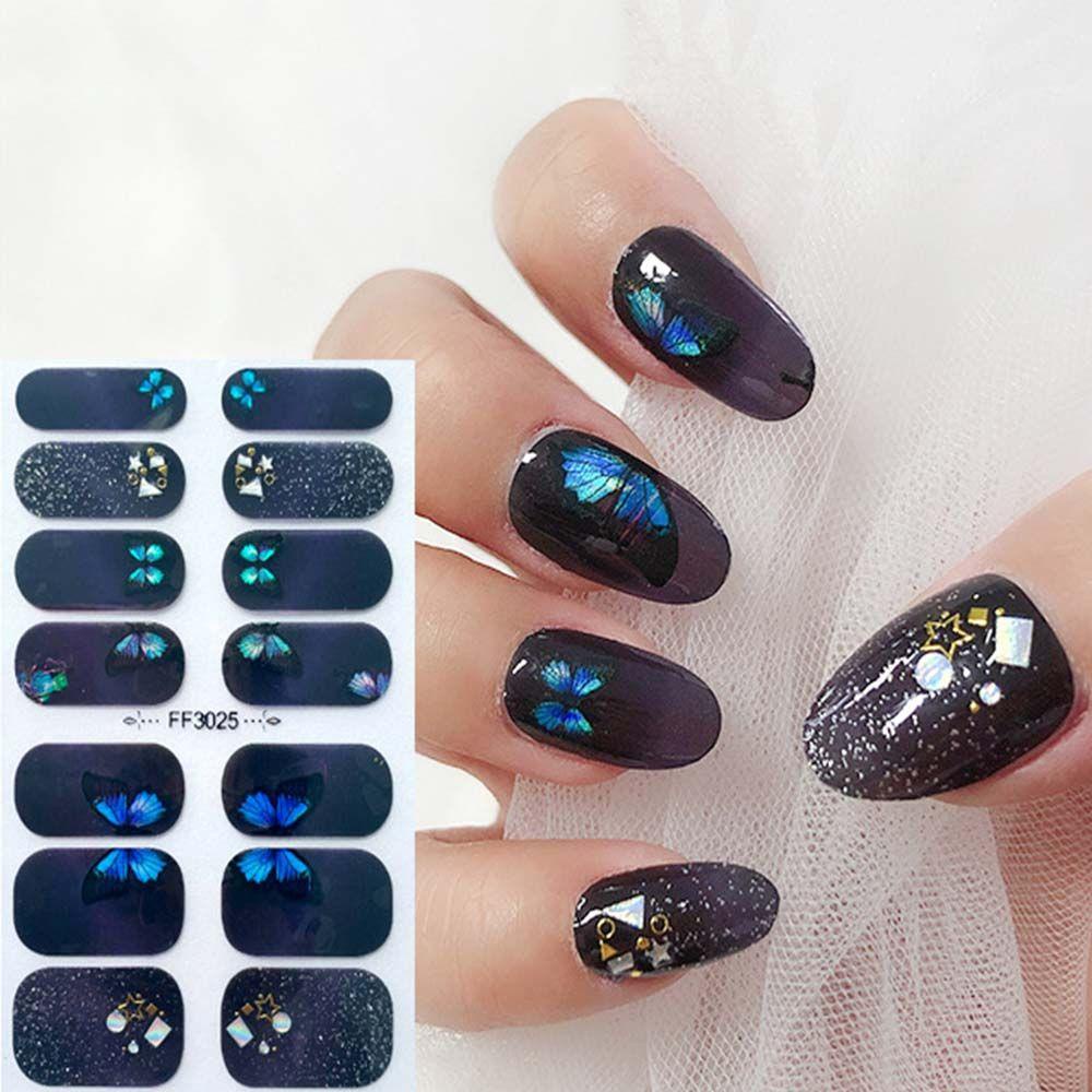 QQMALL Miếng Dán Trang Trí Móng Tay Tự Dính Phong Cách Nhật Bản Thời Trang Dành Cho Nữ