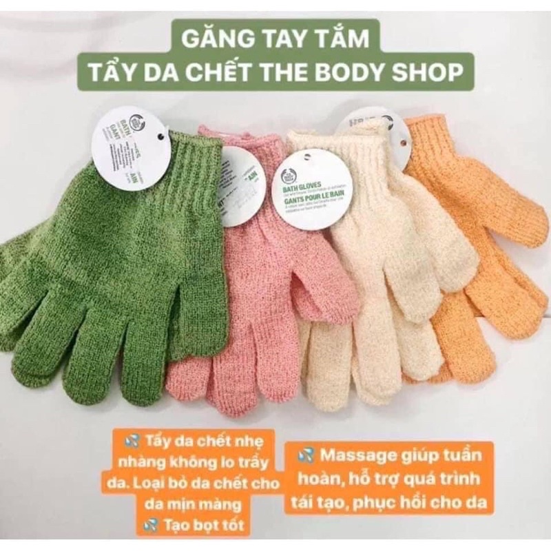 [ĐỦ BILL] Găng tay tắm The Body Shop Bath Gloves hỗ trợ tẩy da chết, giảm mụn lưng