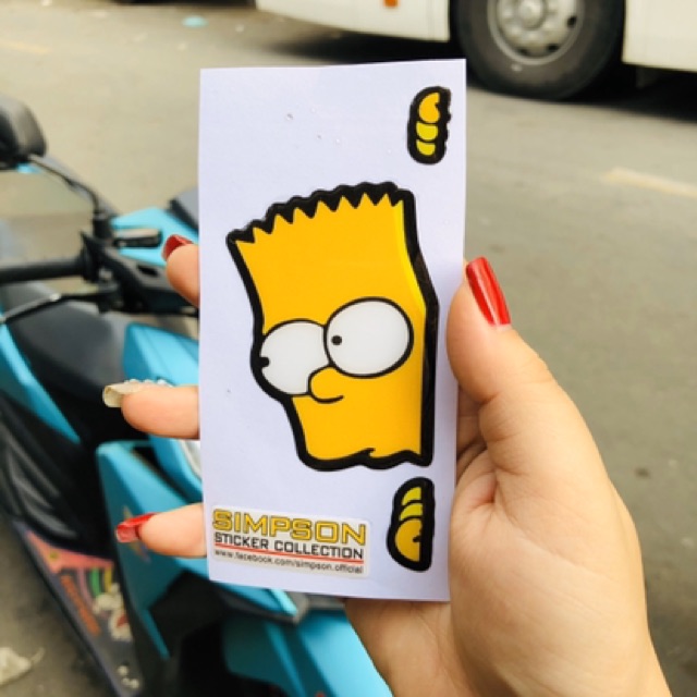 Tem nổi simpson CẬU BÉ VÀNG NÚP LÙM SIÊU LẦY DÁN ĐỦ THỨ  ĐỔ KEO NỔI DÀY DẶN CHẮC CHẮN ĐI MƯA RỬA XE THOẢI MÁI