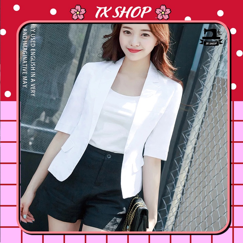✓◎✿ÁO VEST BLAZER TAY LỬNG CÔNG SỞ PHONG CÁCH HÀN QUỐC