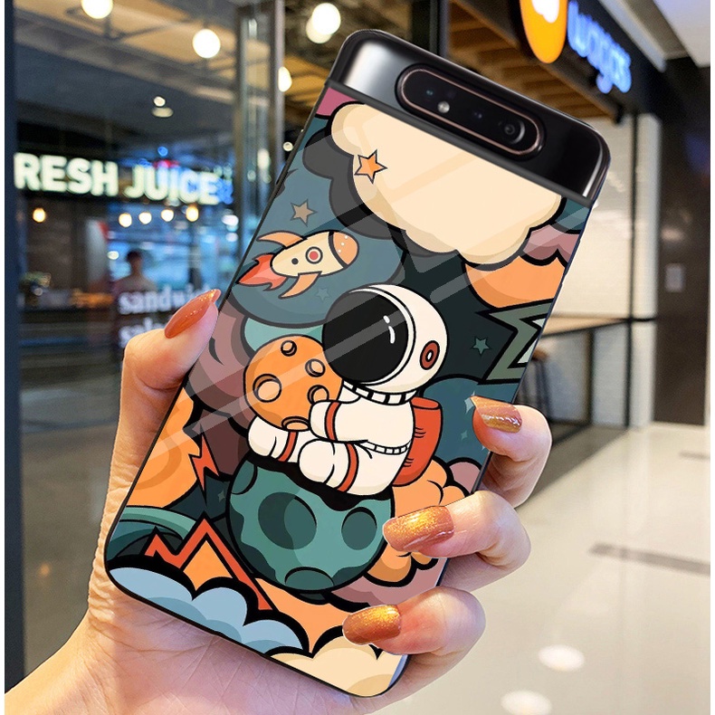 Ốp Lưng SAMSUNG GALAXY A80 Ốp kính bóng cao cấp Phi Hành Gia