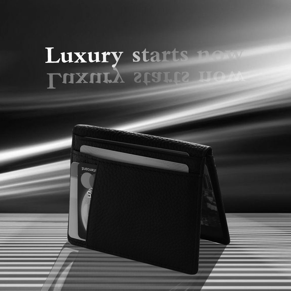 Ví tiền loại nhỏ có ngăn đựng thẻ chất liệu da mỏng cao cấp