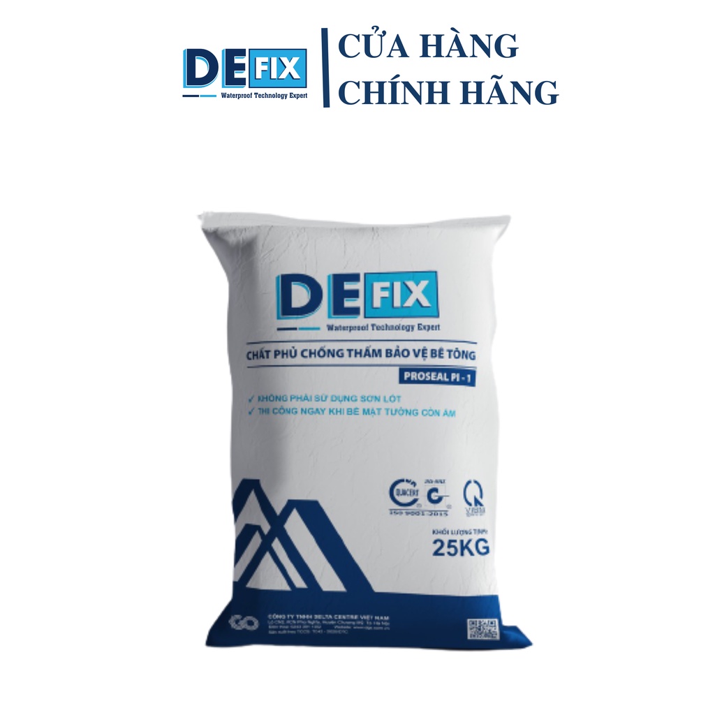 Chất phủ chống thấm tường đứng, chống thấm ngược DEFIX PROSEAL PI-1 loại 25kg