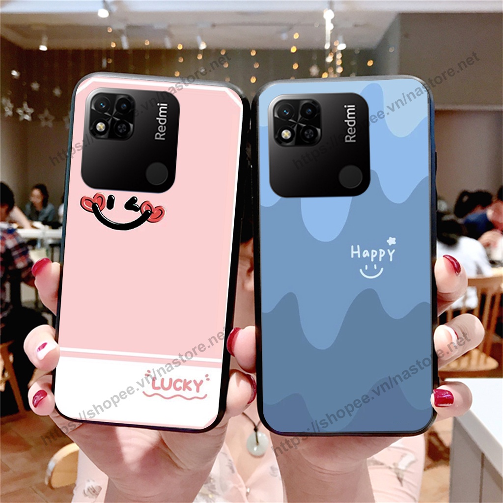 Ốp lưng Xiaomi Redmi 10A mặt cười, họa tiết caro đơn giản đẹp cute