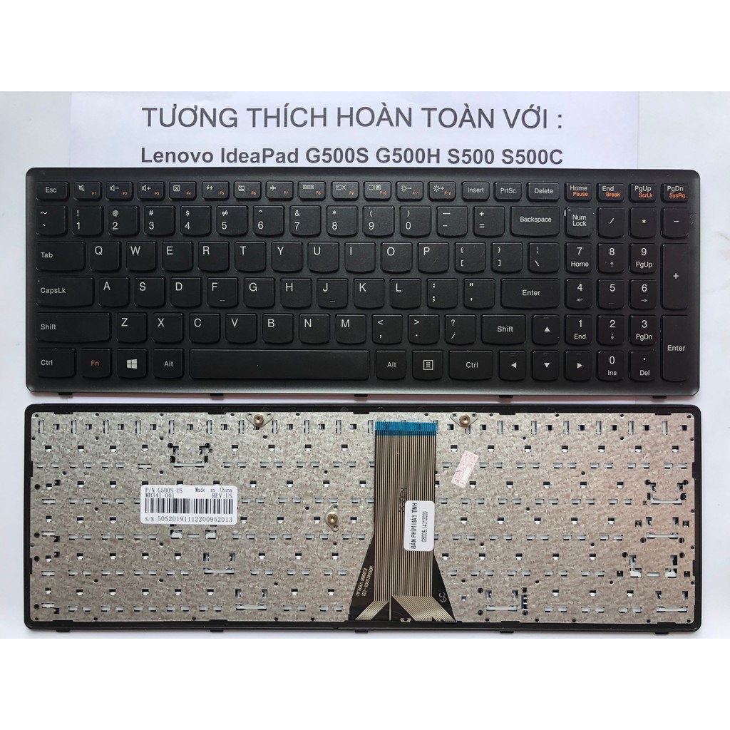 Bàn phím Laptop Lenovo IdeaPad  G500S G500H S500 S500C 500 S510 S510P Z510  CÓ KHUNG Hàng mới 100%-Bảo hành toàn quốc 12