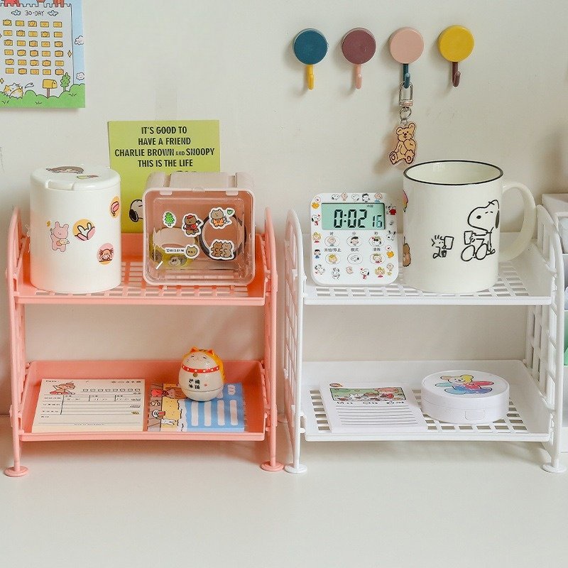 Kệ Nhựa Mini 2 Tầng Đựng Đồ Đa Năng - Kệ Để Mỹ Phẩm Siêu Xinh