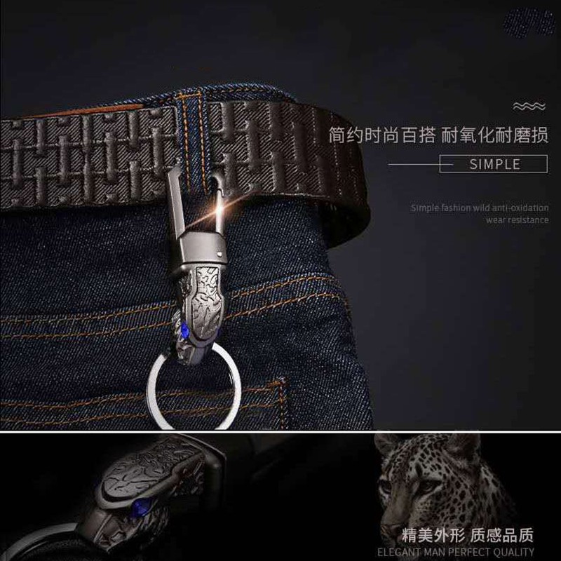 Loại Da Báo DomineeringMóc Chìa Khóa Xe Hơi Audi Benz BMW Toyota Honda Hyundai Thiết Kế Đơn Giản Sáng Tạo Cho Nam