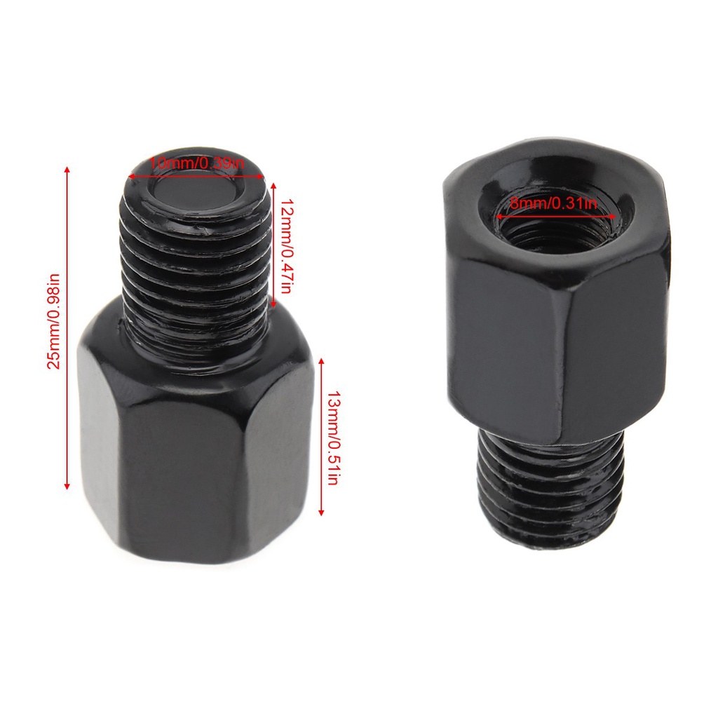 Ốc chuyển đổi gương chiếu hậu xe máy 8mm - 10mm chất lượng cao