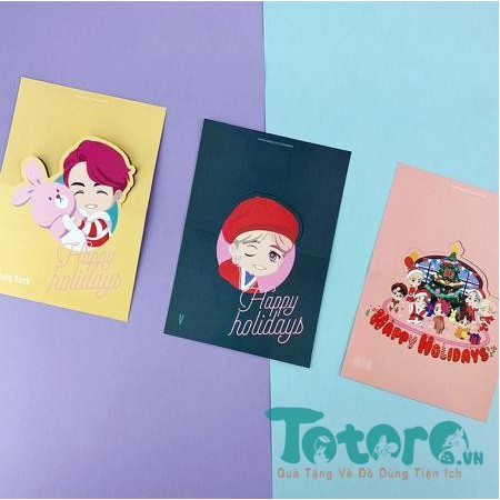 Thiệp Happy Holidays BTS chibi