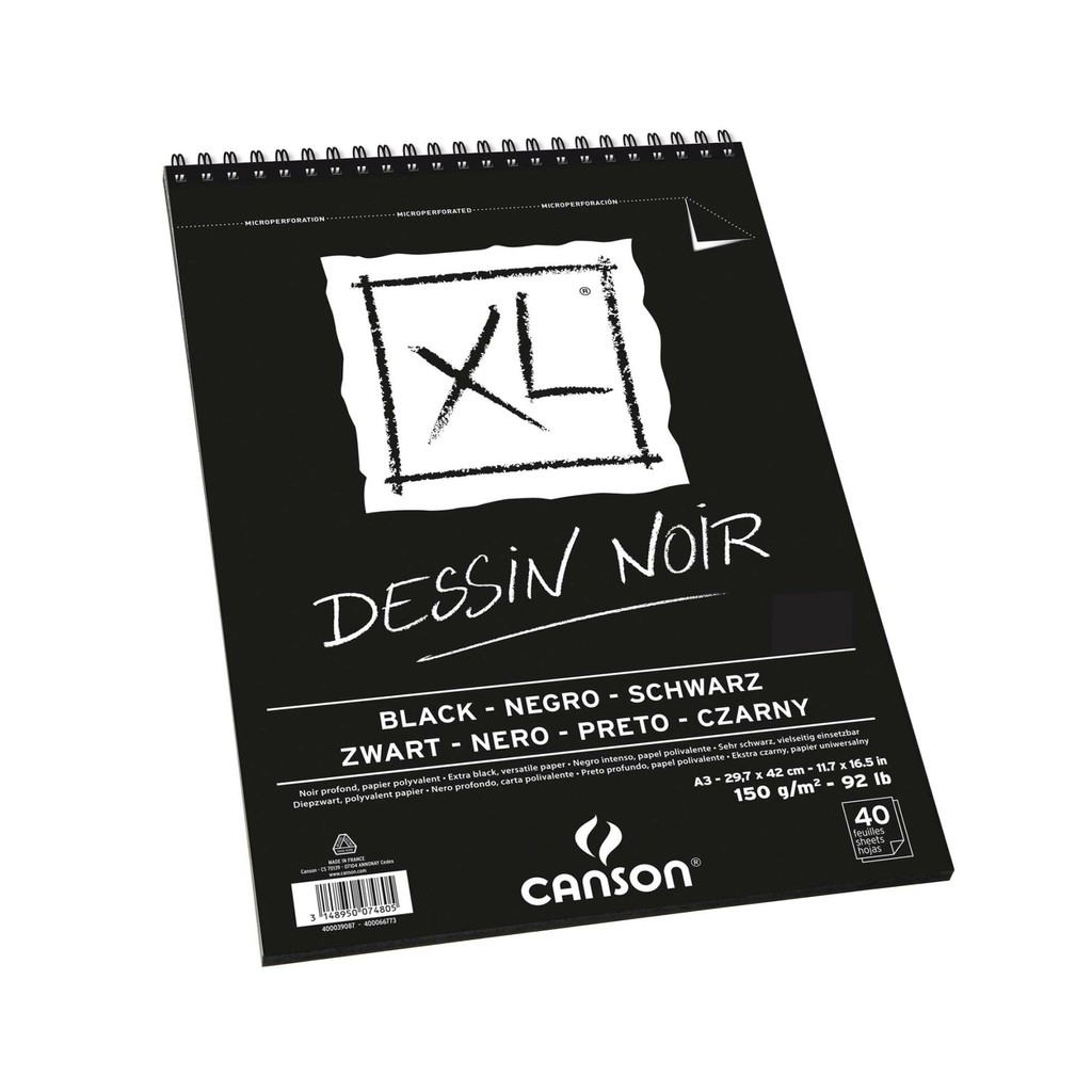 Bộ 40 Thẻ Bài Canson Xl Dessin Noir A3 400039087