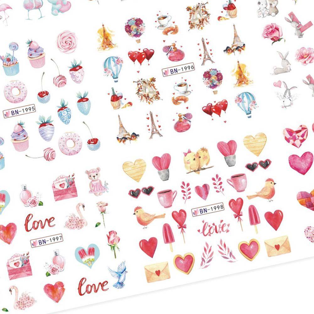 Miếng Dán Trang Trí Móng Tay Hình Bánh Donut Và Chữ Love 3D DIY