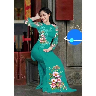 ÁO DÀI MAY SẴN CỔ TRÒN TAY LỞ ĐỦ SIZE