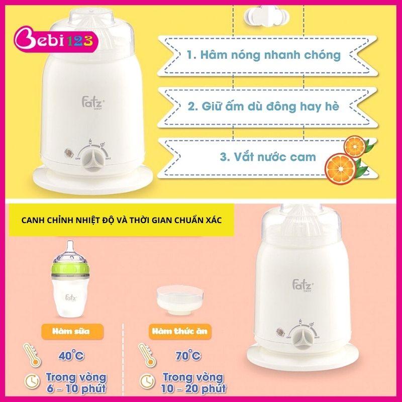 (Bảo hành 12 tháng) Máy hâm sữa, hâm thức ăn, tiệt trùng bình sữa 4 chức năng Fatz Baby Mono 2