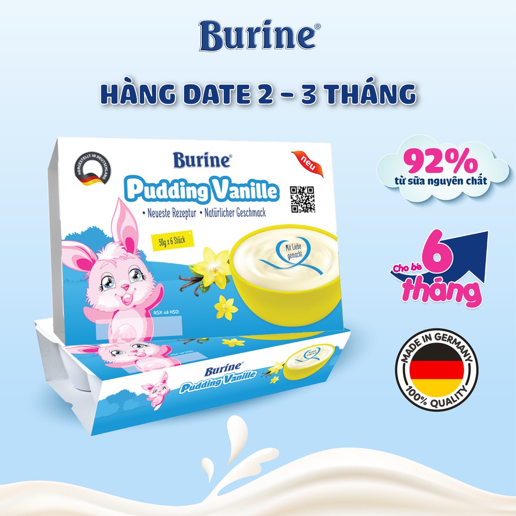 Cháo Sữa Pudding Ăn Dặm Burine Cung Cấp Vitamin, Bổ Sung Năng Lượng Cho Bé