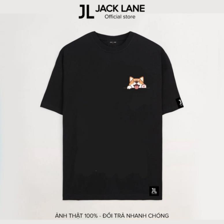 Áo Phông Oversize Corgi Smile, JACKLANE, Áo thun cộc tay Unisex Jack Lane 🥇