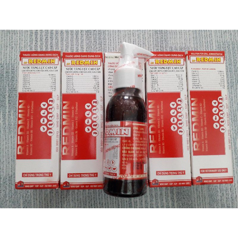 redmin chai 100ml. pha nước uống. tăng lực gà đá, chim cảnh, thú cưng