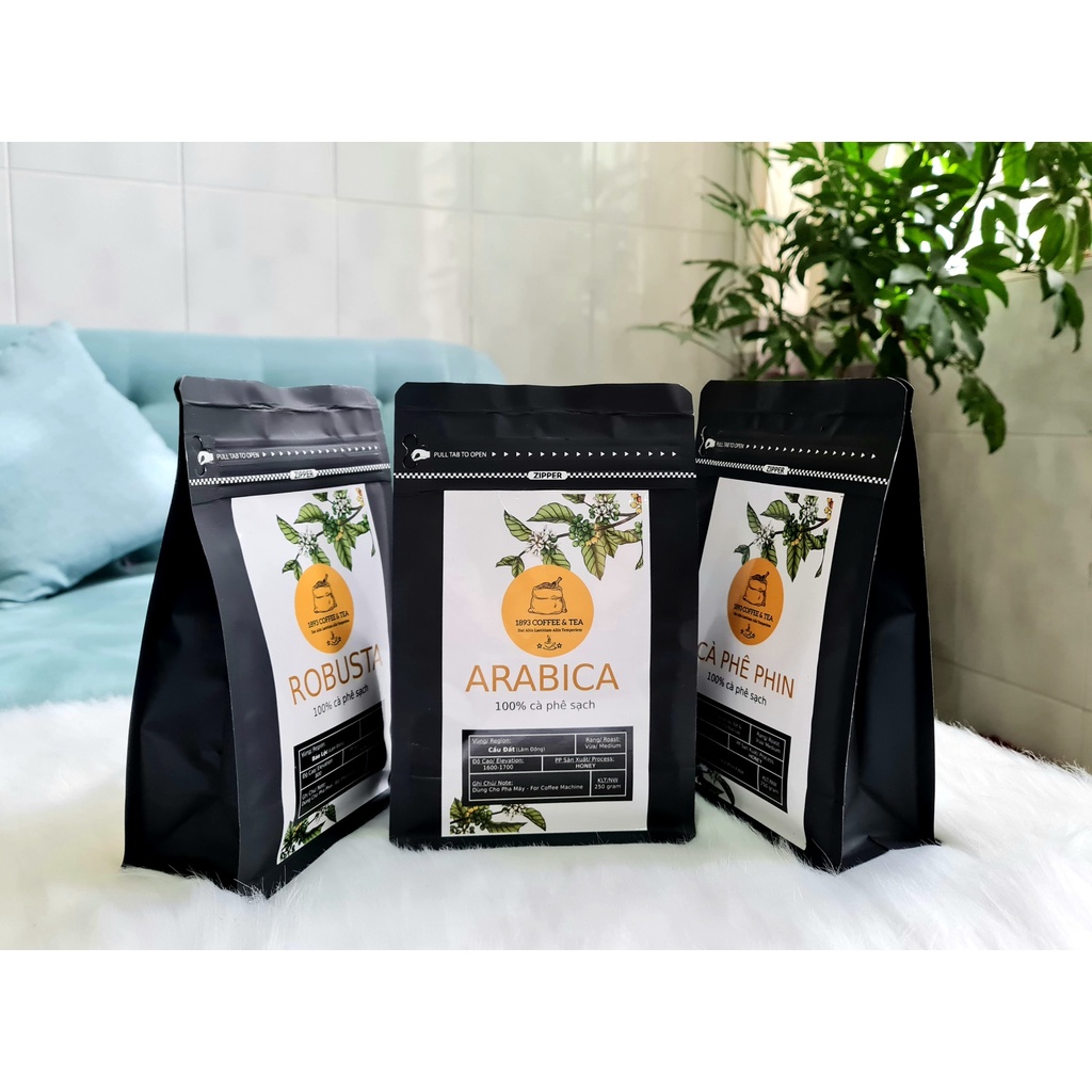 Combo 2 túi Cà phê nguyên chất Arabica Cầu Đất và Robusta Bảo Lộc 100% vị truyền thống đậm đà từ 1893 Coffee & Tea | BigBuy360 - bigbuy360.vn