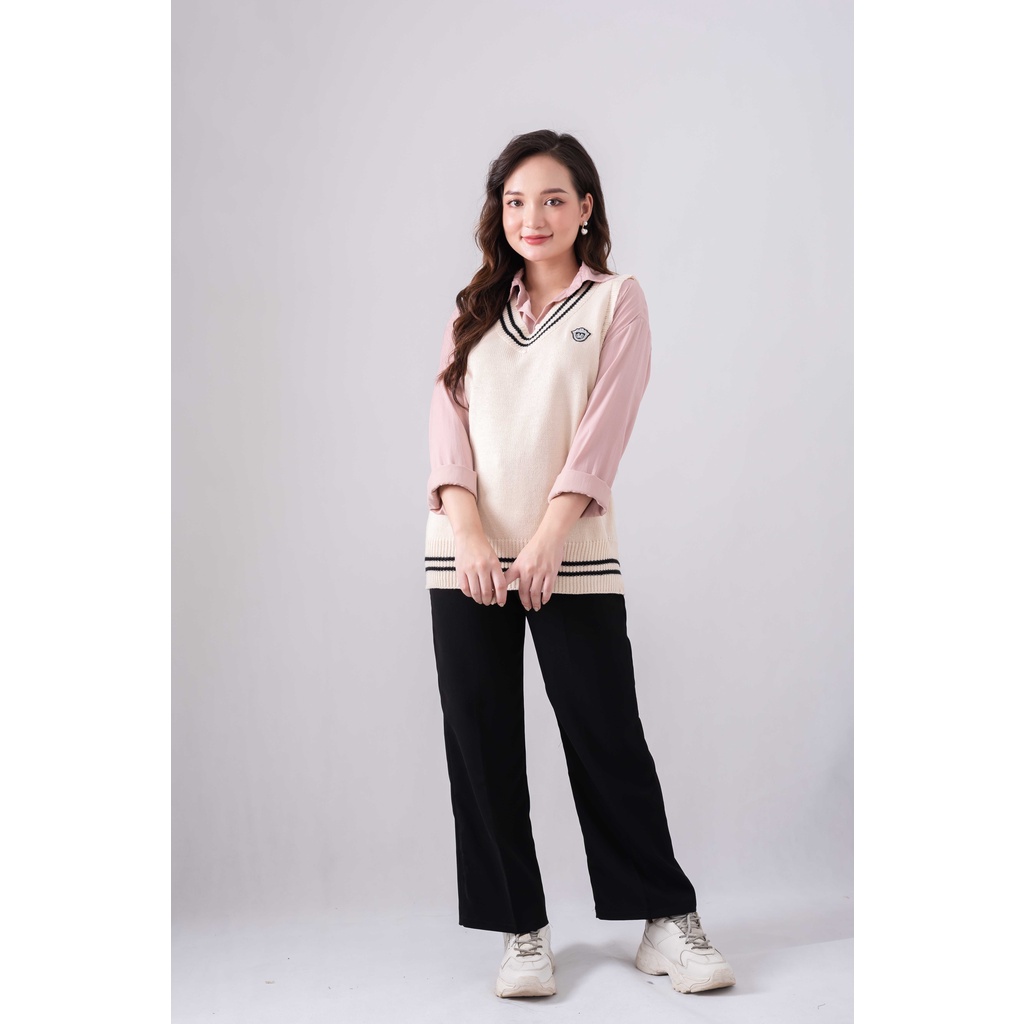 [Mã INCU20 giảm 20K đơn 150K] Áo len ghi lê mác A dáng thể thao OVY SHOP