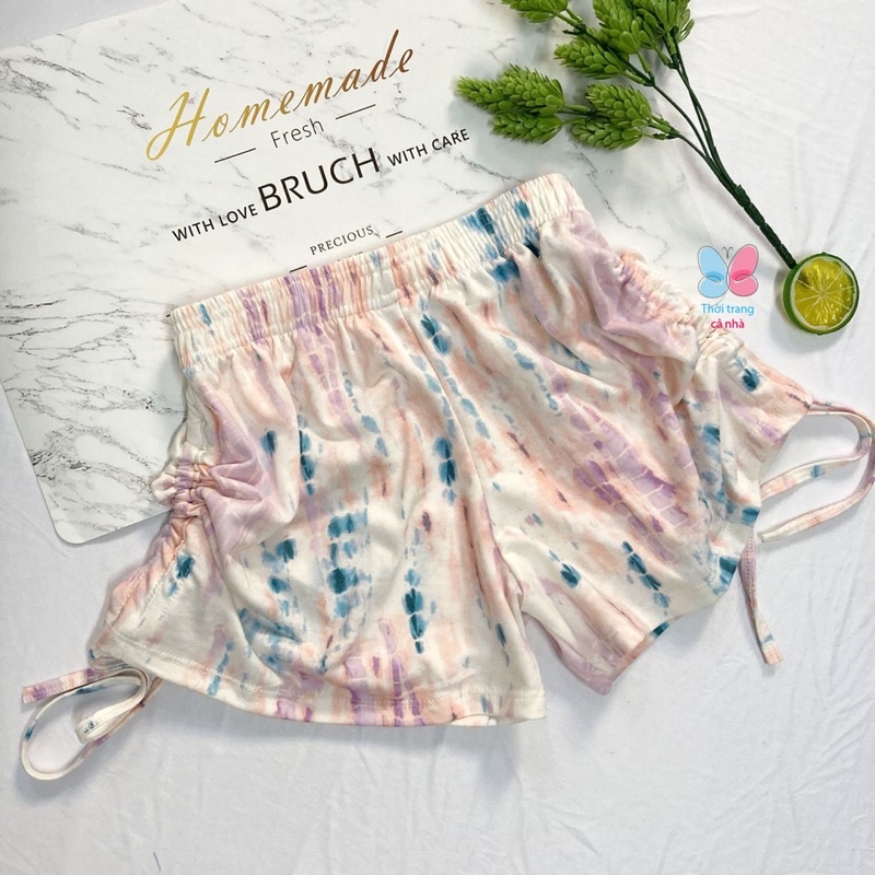 Quần đùi rút dây freesize từ 40kg-45kg thun da cá phối - Cho Bé Gái - Cho Nữ- QU82