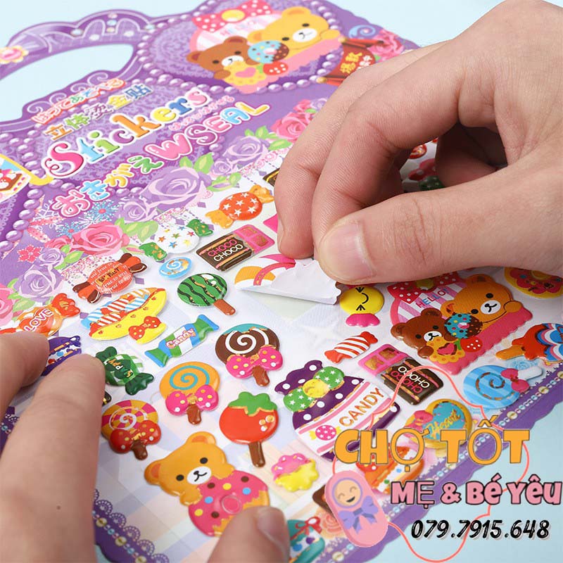 Đồ Chơi Hình Dán Sticker Nổi 3D cho bé trai và bé gái (nhiều mẫu)
