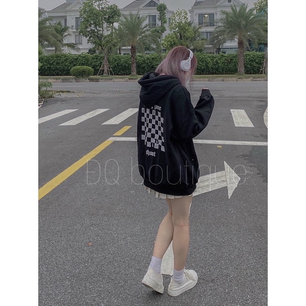 Hoodi bàn cờ chất nỉ bông Qc loại 1 over Size | BigBuy360 - bigbuy360.vn