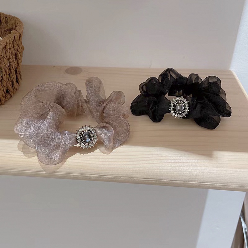 Dây Cột Tóc Sợi Lưới Đính Ngọc Trai Cỡ Lớn Phong Cách Hàn Quốc