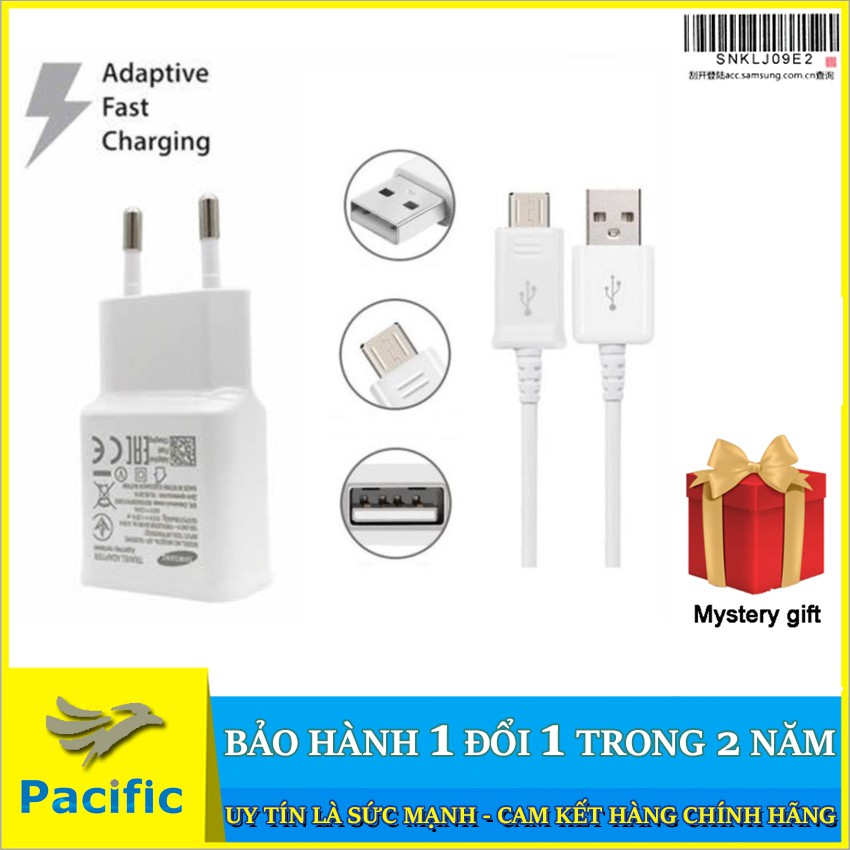 Bộ Cáp Sạc Nhanh Samsung Galaxy Micro USB 2019 NEW for J2, J3, J4, J5, J6, J7 Prime Pro LTE - Tặng Que Chọc Sim Pacific