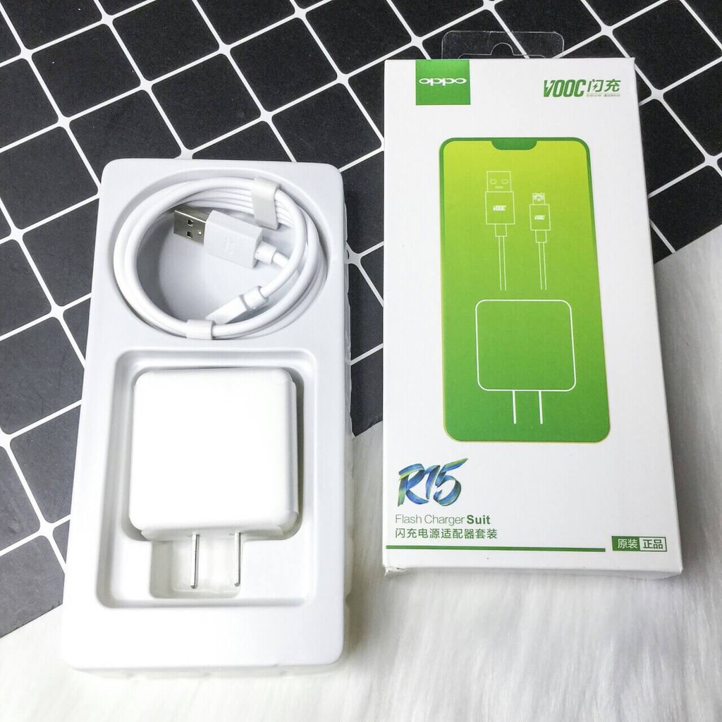 [Full Box] Bộ sạc nhanh Oppo VOOC R15 - 5V 4A - (Micro-USB)