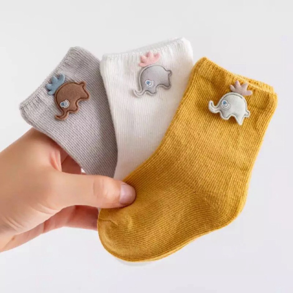 Sét 3 Đôi Tất Cotton Hình Họa Tiết  Hàng Quảng Chất Dày Dặn Cho Bé Từ 0-3 Tuổi (T1)