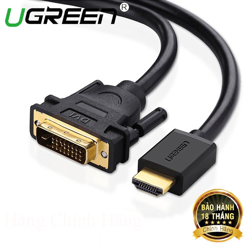 Ugreen 30116 - Cáp chuyển đổi HDMI sang DVI-D 24+1 dài 1m chính hãng - HapuStore