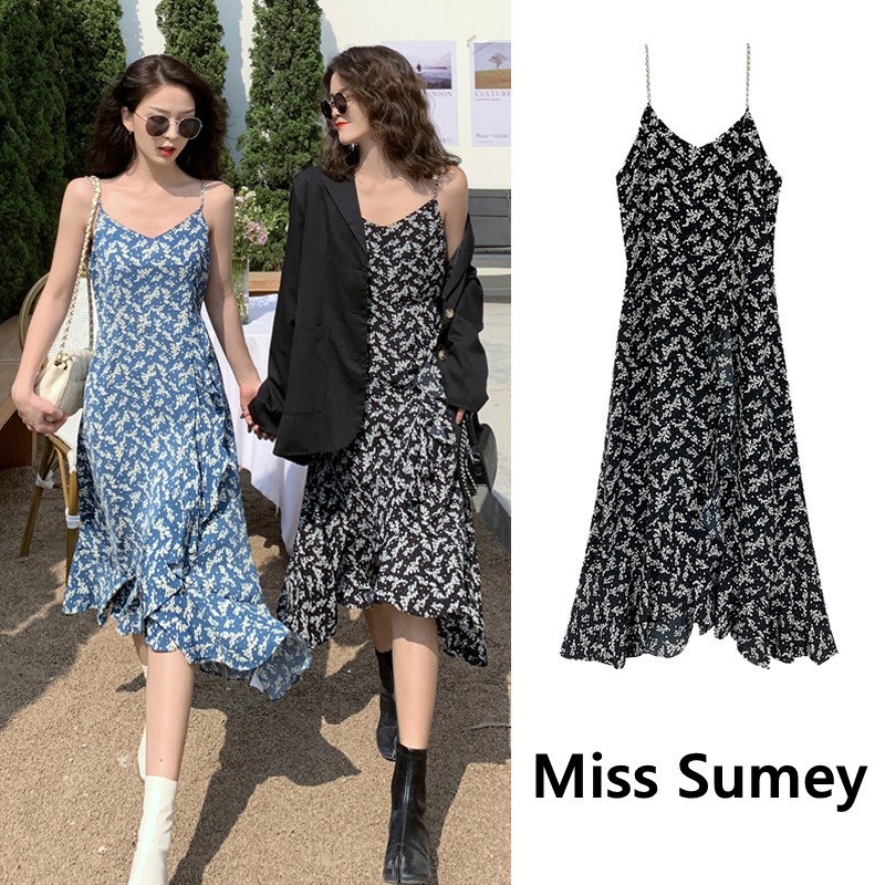 Đầm Hai Dây Họa Tiết Hoa Phong Cách Hàn Quốc Cho Nữ Với 2 Màu Tùy Chọn | BigBuy360 - bigbuy360.vn