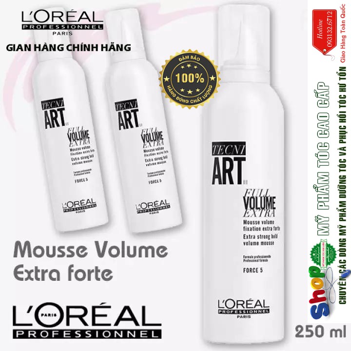 [L'oreal-chính hãng] Mousse tạo phồng và giữ nếp tóc L'oréal TECNI.ART FULL VOLUME EXTRA (Độ cứng: 5) - New