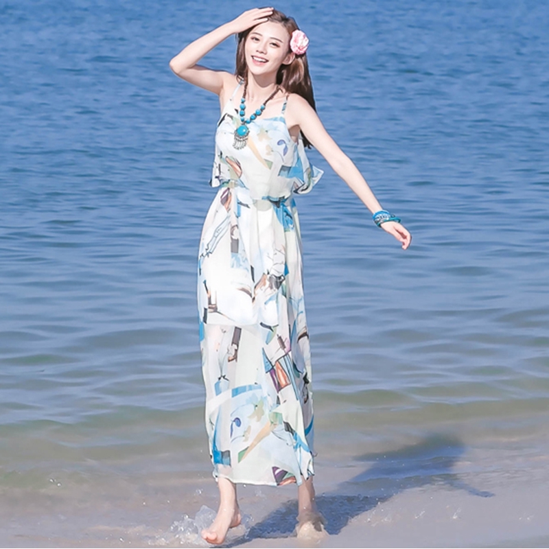 Chân Váy Dài Lưng Thun Co Giãn Phong Cách Bohemian | BigBuy360 - bigbuy360.vn