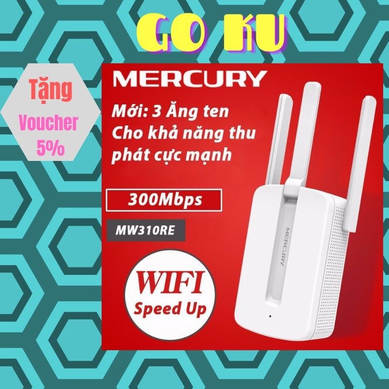 Kích Sóng Wifi ❤️FREESHIP❤️ Bộ Kích Sóng Wifi Tăng Sóng Tiếp nối sóng Kích Wifi Mercury 3 Râu Kích sóng cực mạnh - Go Ku