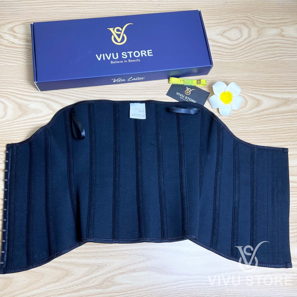 Đai nịt bụng Vita Latex Sline 13 xương che mỡ lưng, giảm mỡ bụng. Tặng kèm lót liner và thước dây