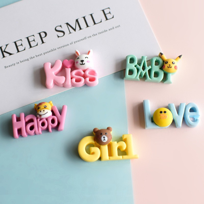Charm (C18) slime/ Dụng Cụ Charm Trang Trí [Ko Keo &amp; Nút] Hình Chữ Nhiều Họa Tiết