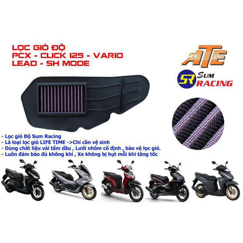 Lộc gió độ shvn pcx150,ab125,,click125,vario150