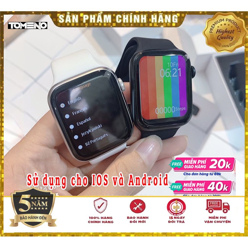 Đồng Hồ Thông Minh T500 và T500+ seri 6 Thay ảnh tùy ý Nghe gọi kết nối bluetooth 5.0 44mm Màn hình 1.75 inch