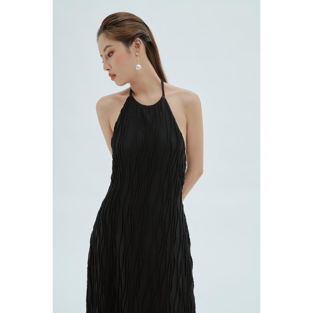 WHITELAZZ | Đầm yếm dáng suông màu đen - Lana Halter-neck Dress
