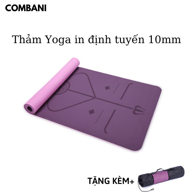 Thảm Yoga Định Tuyến 2 lớp chống trượt cao cấp dày 8-10mm COMBANI mới T08