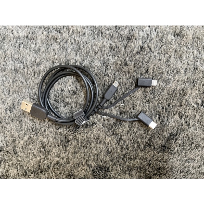 Dây Cáp Sạc 3 Trong 1 MicroUSB / USB Type-C / Lightning Chuẩn MFI Anker Powerline II 0.9m - A8436 - Hàng Chính Hãng