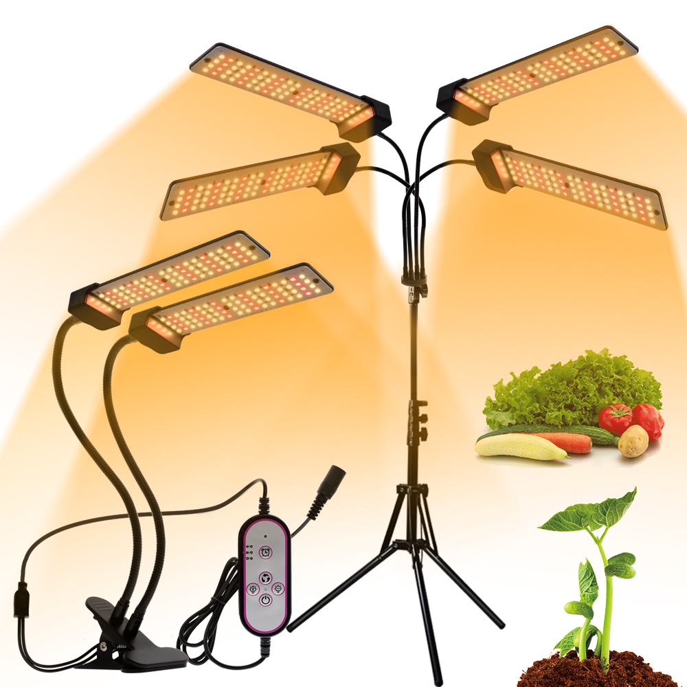 Đèn LED phát triển DC12V có thể điều chỉnh với ánh sáng đỏ và trắng ấm Quang phổ đầy đủ 5 cấp độ có thể điều chỉnh độ sáng Nhà máy phát triển ánh sáng đèn sàn cho nhà kính rau và hoa