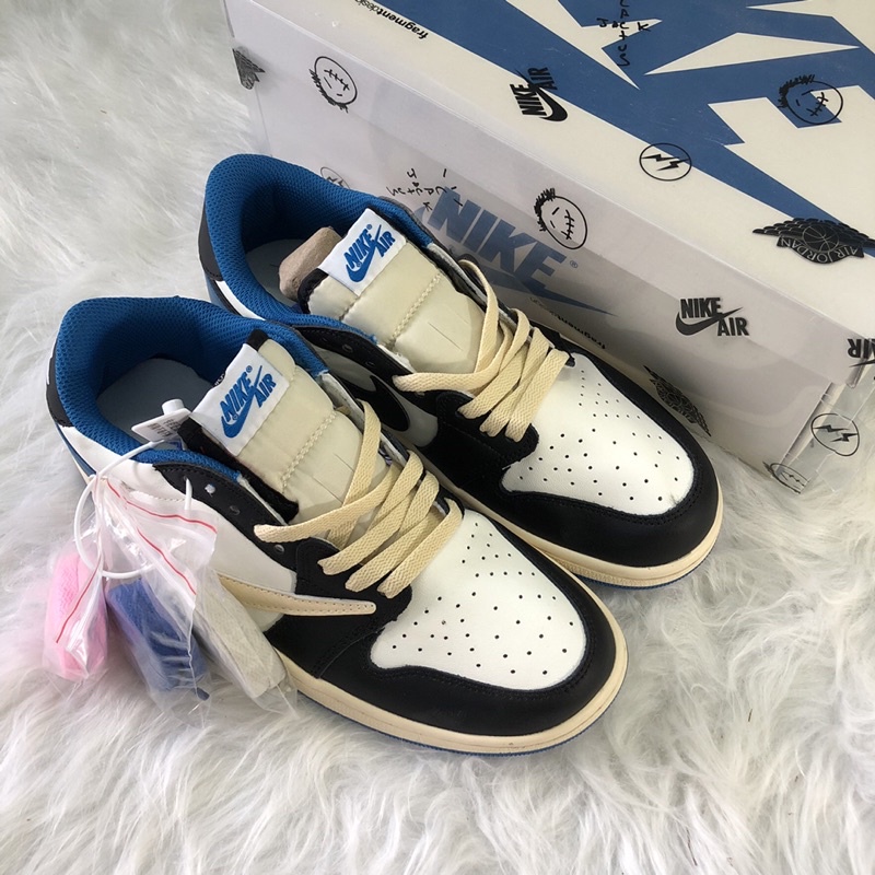 Giày thể thao nam nữ Jordan 1 Low Fragment x Travis Scott hàng 1:1 chuẩn